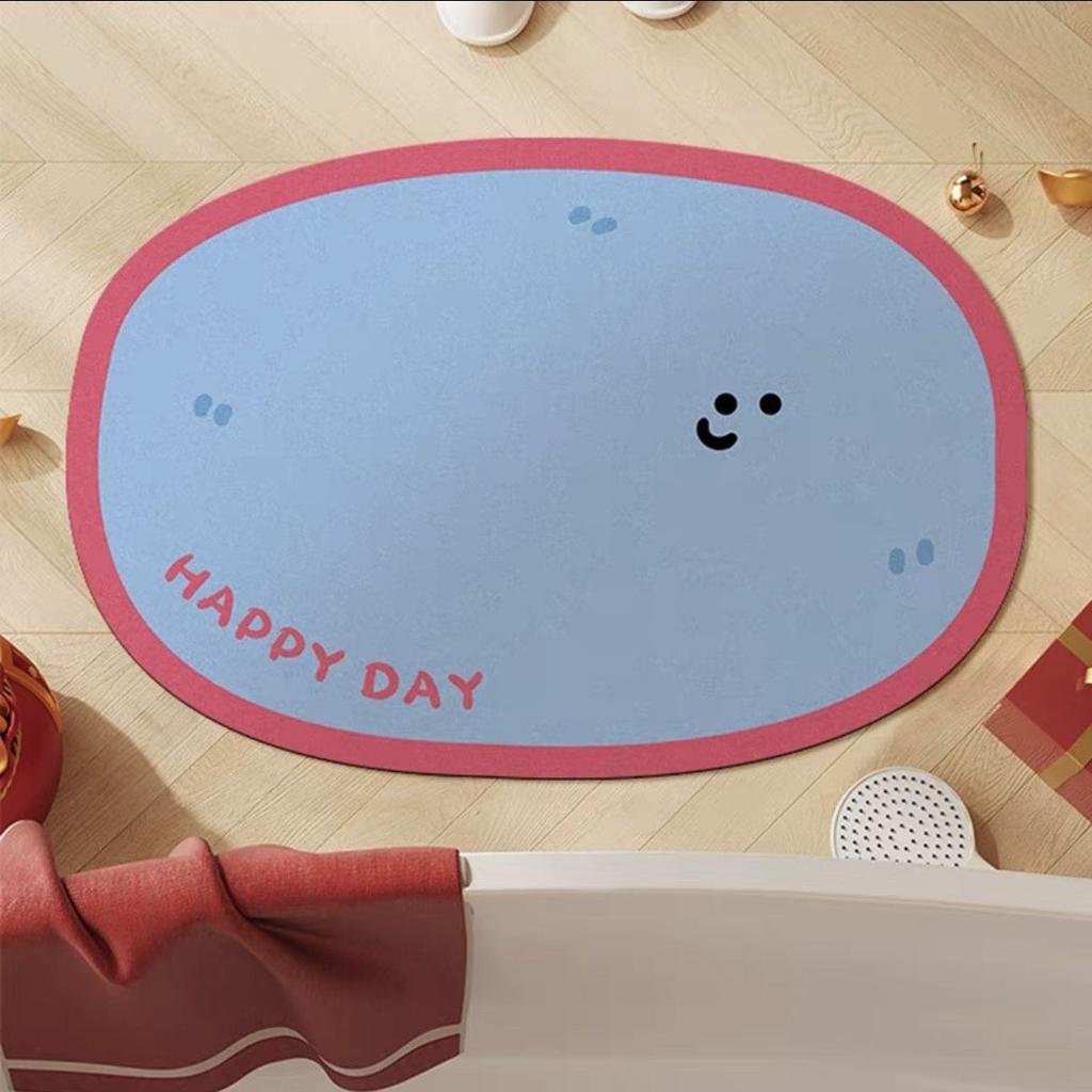 Dopamine color bathroom quick-drying absorbent floor mat bathroom bathroom entrance mat rental house decoration non-slip mat