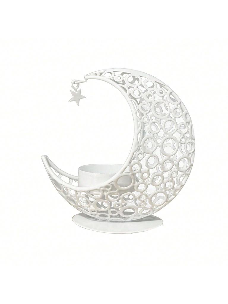 1pc Festival Moon Candlestick Aromatherapy Stove Iron Candle Stand Love Romantic Crafts Decoration, Mother's Day Gift, Wedding