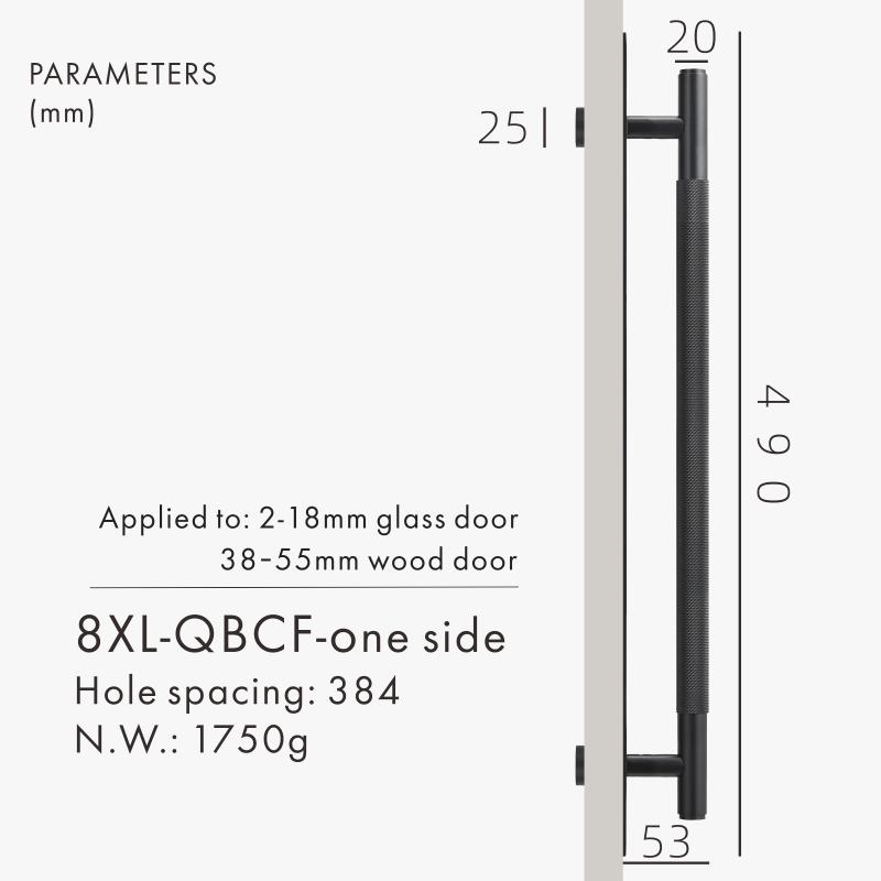 Dooroom Brass Knurled Door Handles Double Door Wood Door Shower Room Single Side Double Side Matt Gold Black Antique Brass Pulls