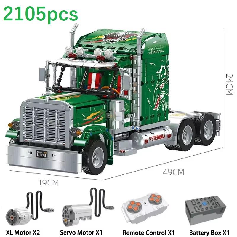 2105-teiliges DIY-LKW-Frontmodell-Bauset (MOC) – Technisches Lernspielzeug für Jungen – Geschenkidee für die Feiertage