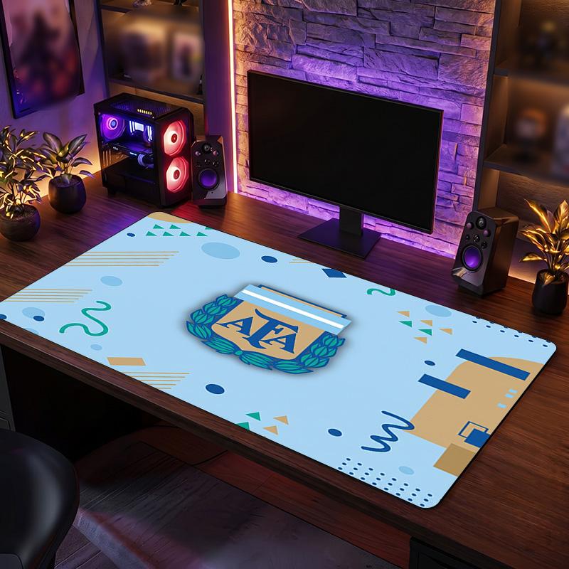 Argentina Fodboldlogo Musemåtte, Udvidet Skridsikker Gummiskrivebordsmåtte til Gaming Kontor Laptop Fan Gave