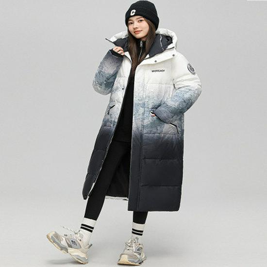 Doudoune d'hiver mi-longue pour homme à dégradé, double fermeture éclair - Style 2025, Épaisse pour l'aventure en montagne enneigée, Mode transfrontalière.