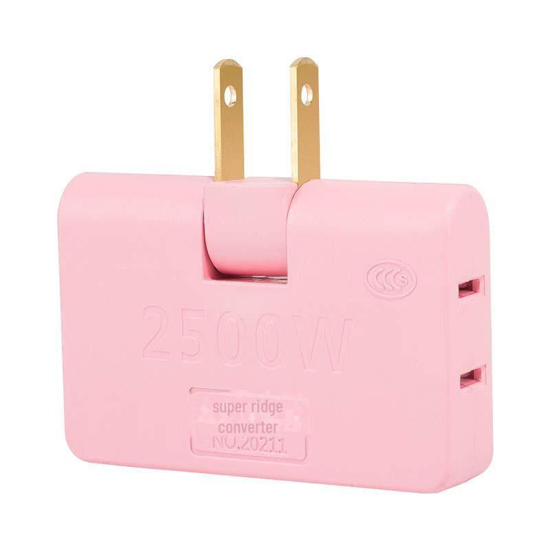 180° Rotating Two-Pin Socket Converter: Converts One to Three Outlets with Dual-Head Plug Design