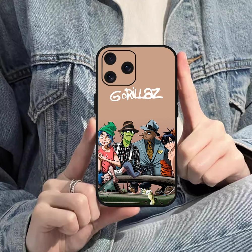 Rock Band Gorillaz Phone Case For iPhone Mini 11 12 13 14 15 Pro XS Max X Plus SE XR Black Soft Shell