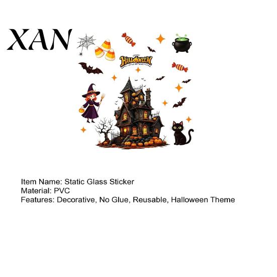 Static Cling Halloween Set Glass Sticker, Window Clings, Reusable Electrostatic Decals, Haunted No Glue Sticker House Stickers for Doors Windows,