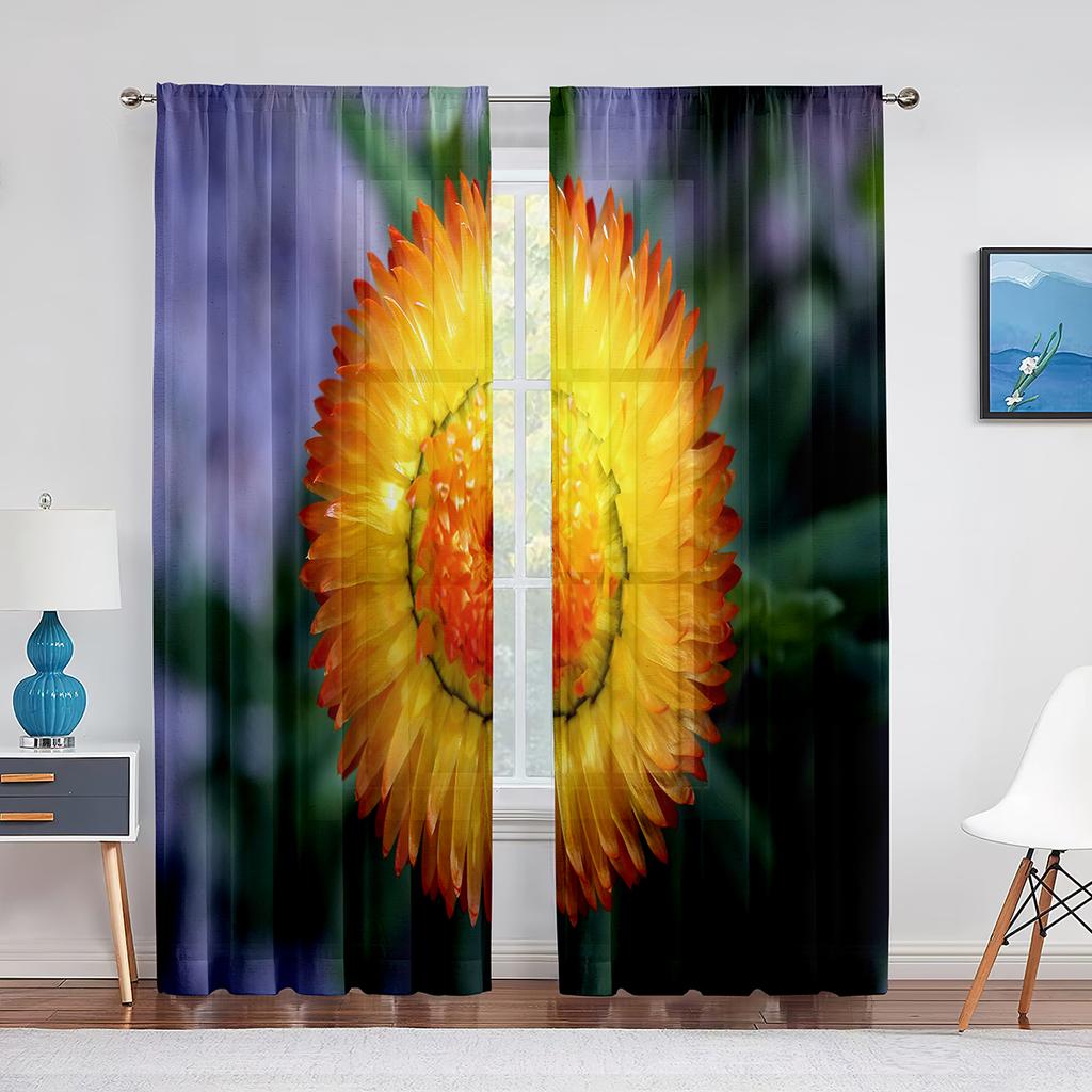 Vår Vackra Vita Blommor Blommig Skir Voile Gardiner för Sovrum Vardagsrum Kök Dekor Chiffong Tyll Fönstergardin