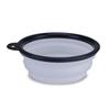 Buckle Black Foldable Silicone Pet Bowl: Portable Outdoor Cat & Dog Feeding Basin