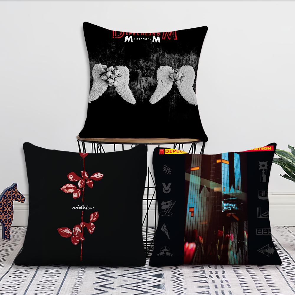 Band D-Depeche M-Mode Mement cushion cover Living Room Accent Couch Back Support Square Lounge Restful Nap Companion Pillow Case