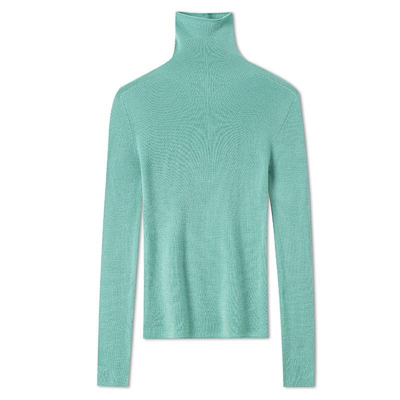 Machine washable seamless all-in-one wool sweater women's 0 pure wool slim-fitting inner and bottomed knitted sweater women's top