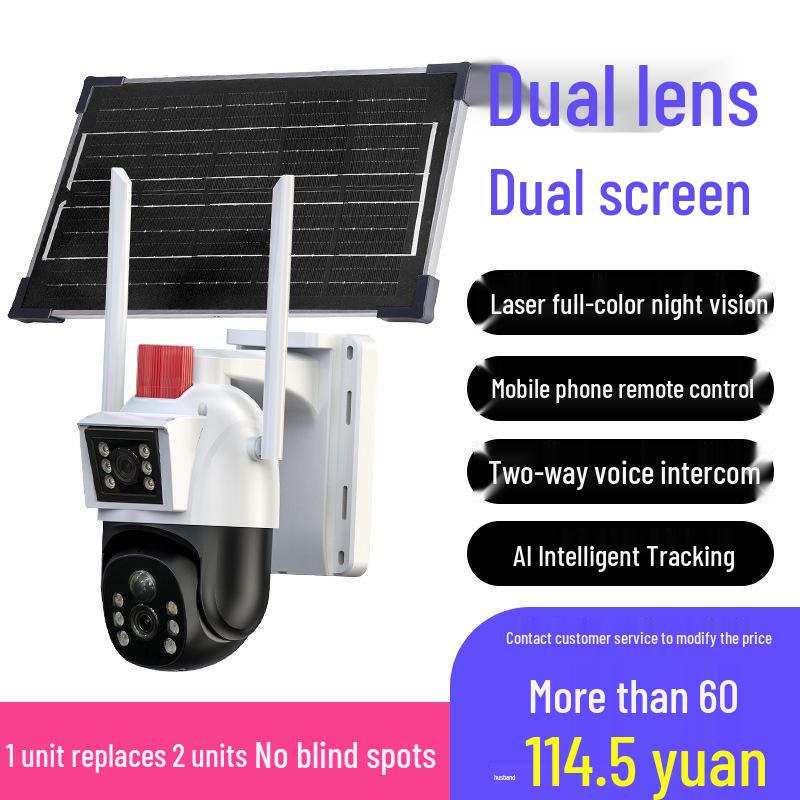 

4G Wireless Solar-Powered HD Outdoor Surveillance Camera with Dual Screen & WiFi