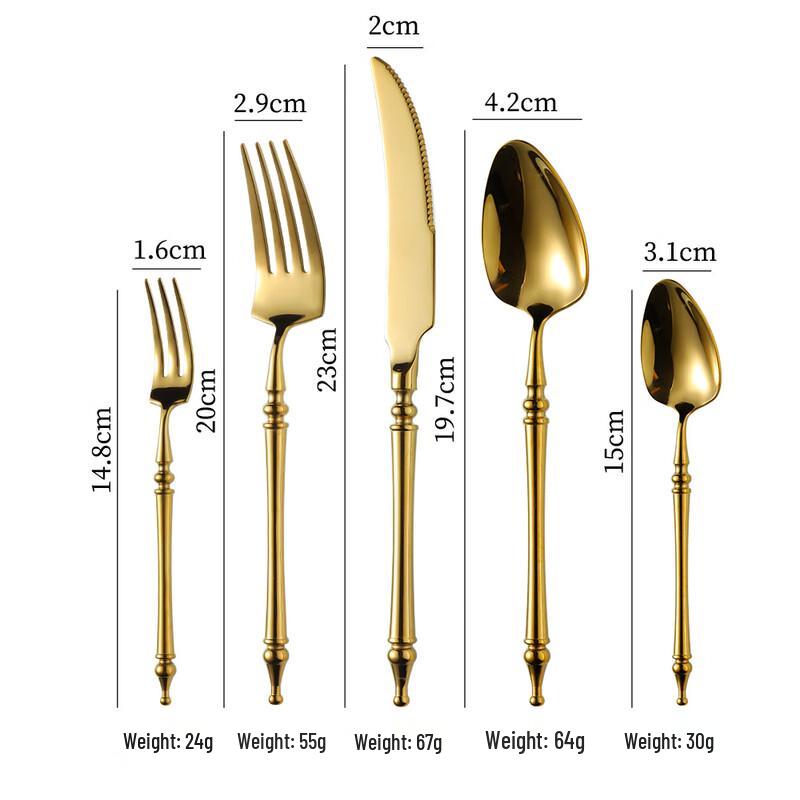 Abay Gold Stainless Steel Cutlery Set