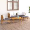 Day and Night - Day and Night Garden Furniture 6 Pieces with Cushions Solid Acacia Wood