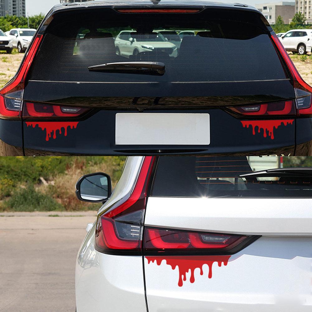 Auto Car Sticker Halloween Red Blood Drips Stickers Auto Body Decal Car Headlight Sticker Waterproof Car Accessories 1/2pcs