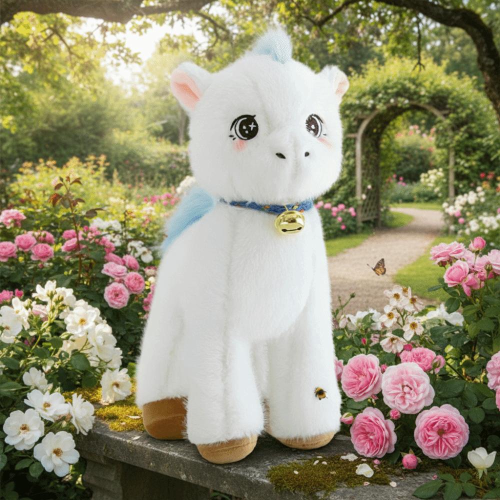 Cozy Stuffed Horse Plush Toy Lifelike Horse Stuffed Horse Doll Cute White Horse Doll  Kid Toy