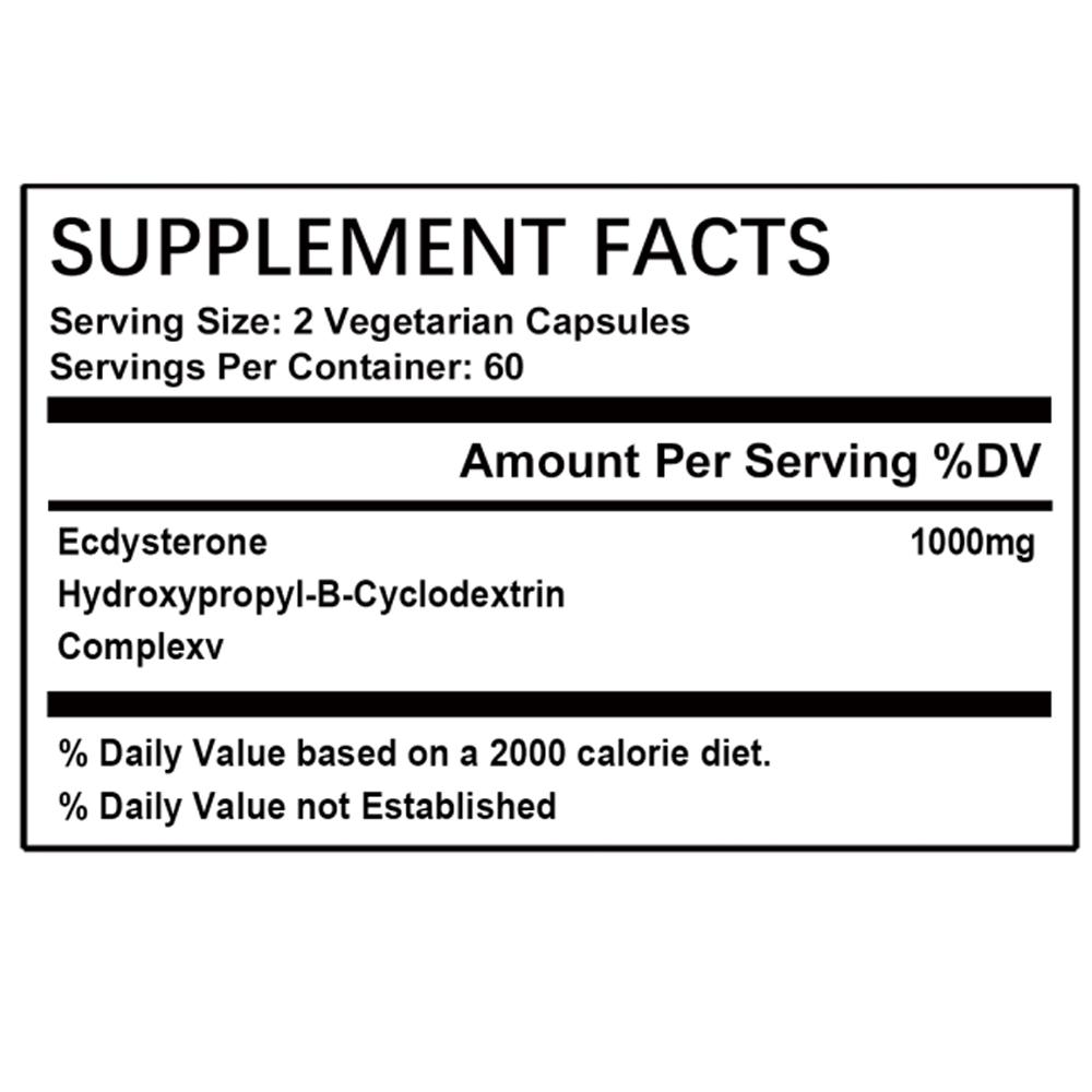 Bcuelov Ecdysterone Capsules with Cyclodextrin Complex Support Physical Performance 120 Veggie Capsules