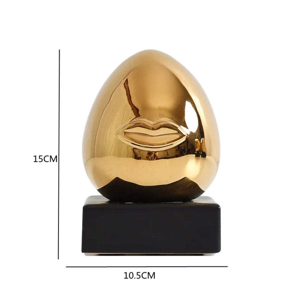 Gold-plated Ceramic Gold Face Ornaments Creative Home Furnishings Simple Living Room Office Desktop Ornaments Ceramic Crafts