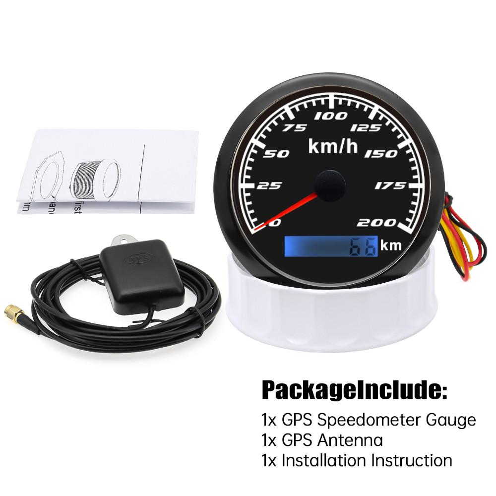 Custom 60 km/h 120km/h 200km/h 85MM Boat Car GPS Speedometer Waterproof Speed Gauge Red Backlight Fit Mairne Yacht Accessories