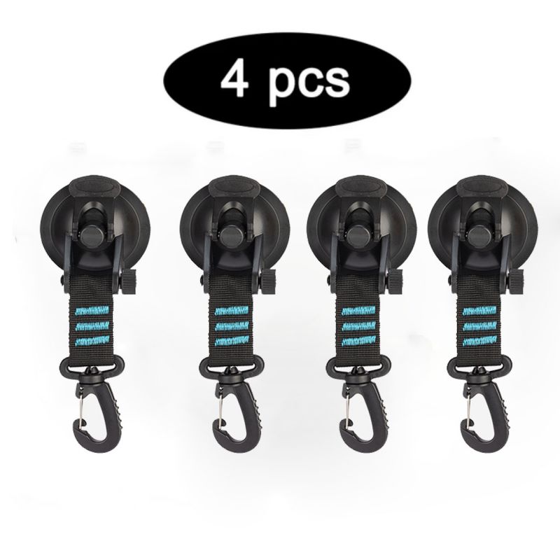 Cârlig cu ventuză pivotant Roșu Set 4 bucăți Ventuze Fereastră cu cârlige Puternic Cleme pentru copertină auto Accesorii rulotă