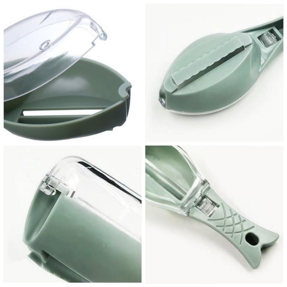 Professionell Fiskfjällare med Avtagbart Skydd Anti-Stänk Köksredskap, Effektivt Fjällborttagningsverktyg med Ergonomiskt Handtag