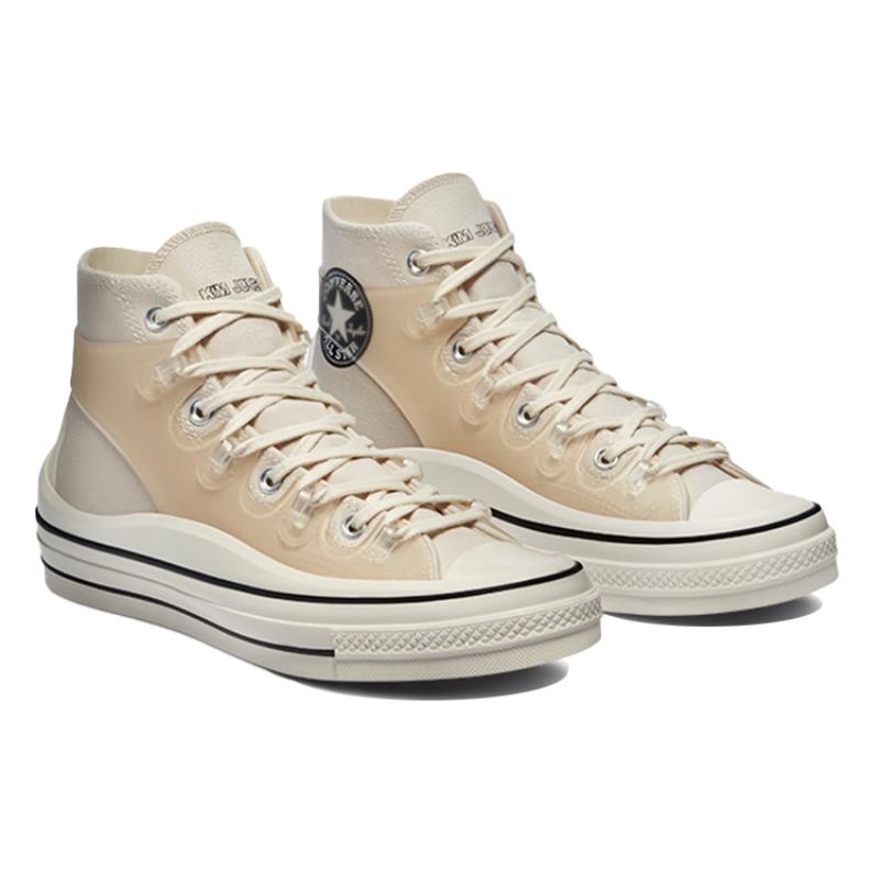 Kim Jones X Converse 1970s Chuck Taylor All Star Comfortable and Minimalist High-Top Canvas Shoes Unisex Cream White