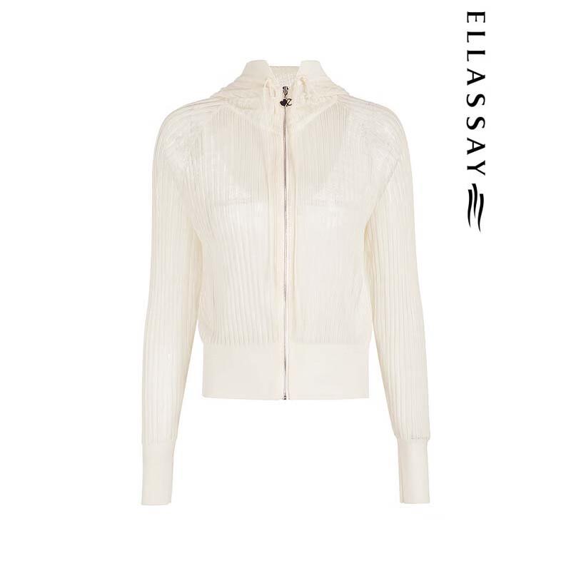 

ELLASSAY Women s Ribbed Hooded Short Jacket M