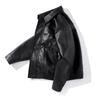 Men's leather jacket Spring and autumn Hong Kong style American retro lapel large size locomotive leather jacket Men's casual coat