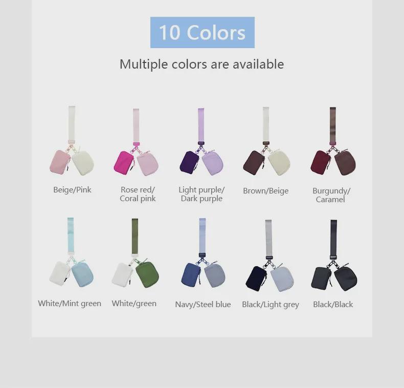 Lulu Multifunctional Waterproof Nylon Wrist Bag: Stylish Double-Pocket Coin, Card Purse & Key Chain.