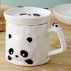390ml Ceramic Mug Cartoon Panda Shape Large Capacity Ceramic Coffee Mug with Chinese Elements High Temperature Resistant Office Cup