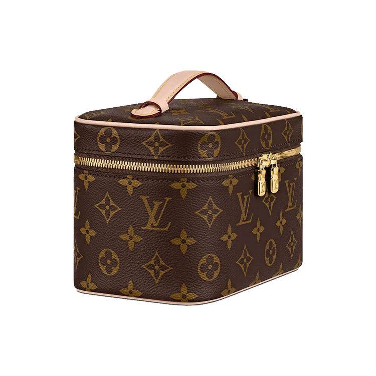 Louis Vuitton Pěkný Elegantní Tvar Lv Monogram Kovová Hlava Zipu Potahované Plátno Kosmetická Taška Kabelka Mini Dámské Kabelky Hnědá M44495