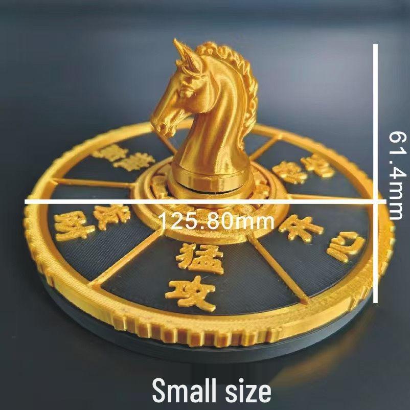 Delta Action Lucky Turnable 3D Printed Year of the Horse Limited Edition Ornament, Game Peripheral Model.
