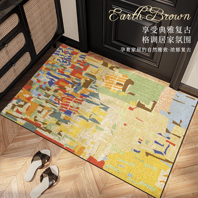 Entry Door Floor Mat Outdoor Soil Rubbing Non-Slip And Wear-Resistant Can Be Cut Silk Ring Entrance Foyer 2024 Thickened Foot Pad