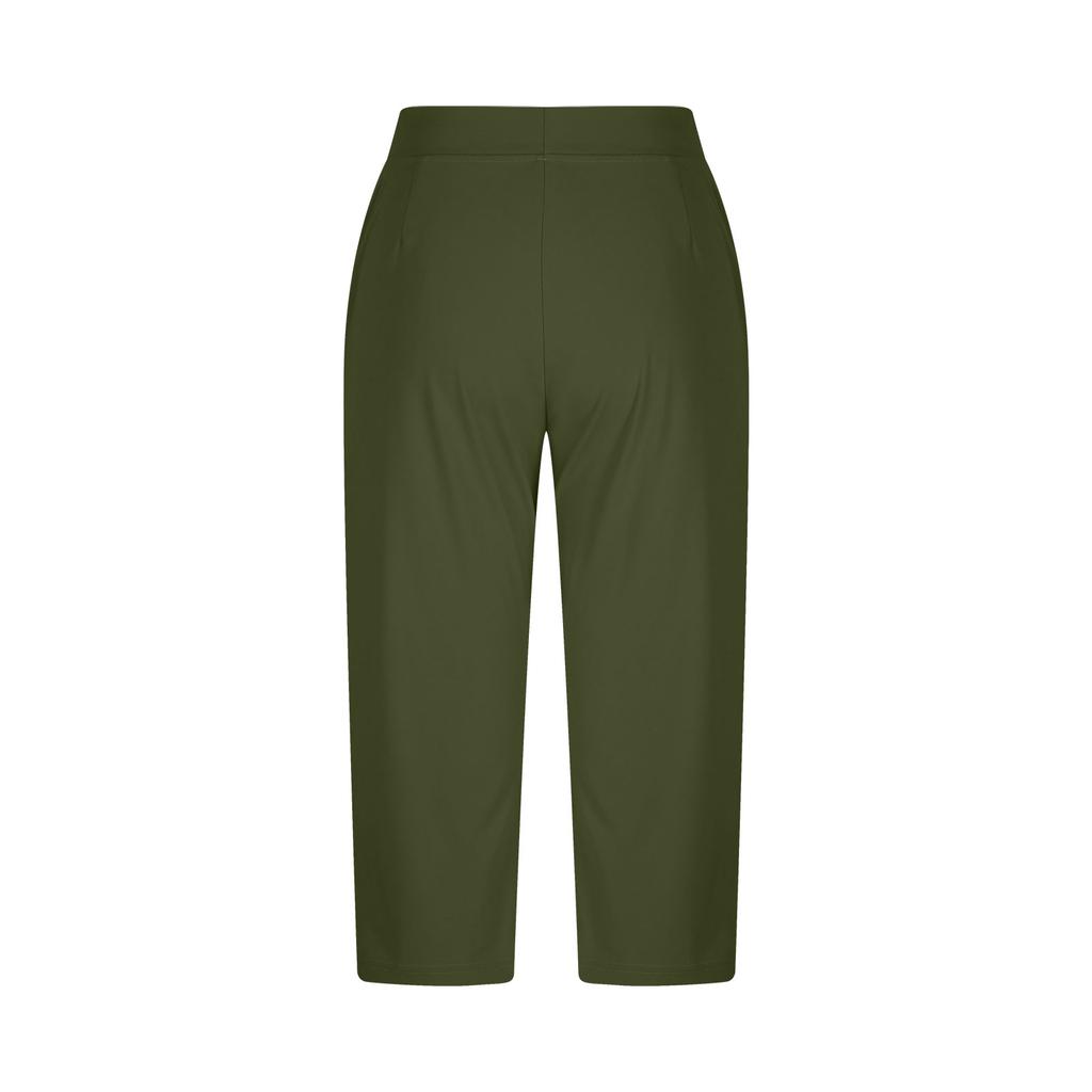 Women's Casual Fashion High-Waisted Cropped Pants With Pockets