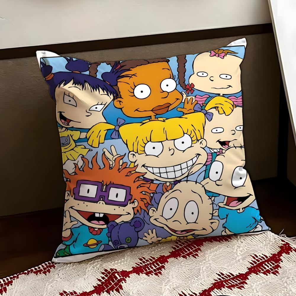 Anime cartoon RRugrats Cushion Cover Reversible Soft Durable Pillow Cover Home Car MultiScene Use for Daily Comfort