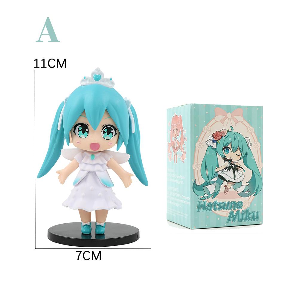 6Pcs Q Version Hatsune Miku Anime Action Figurine  Pvc Model Collection Dolls Desktop Decoration Kids Toys Birthday Gifts