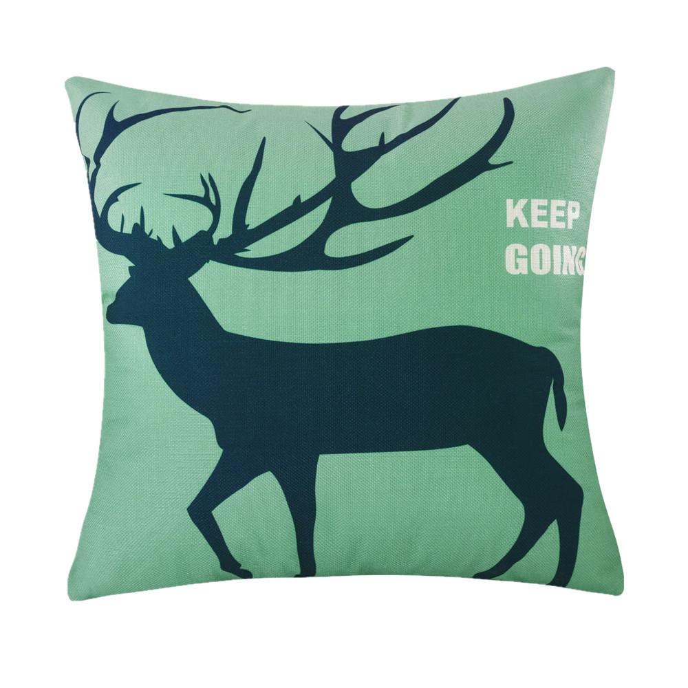 45x45cm Animal Deer Printed Home Sofa Cushion Cover Christmas Decoration Throw Pillowcase Xmas Gift