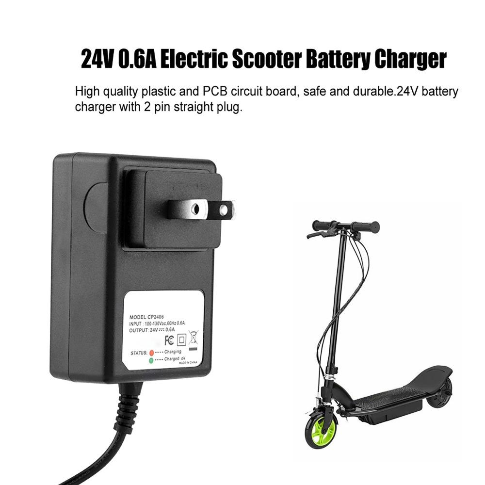 24V 0.6A Electric Scooter Charger Black Housing 110V Battery Charger Battery Desulfator for Razor E100 E125 E500S PR200