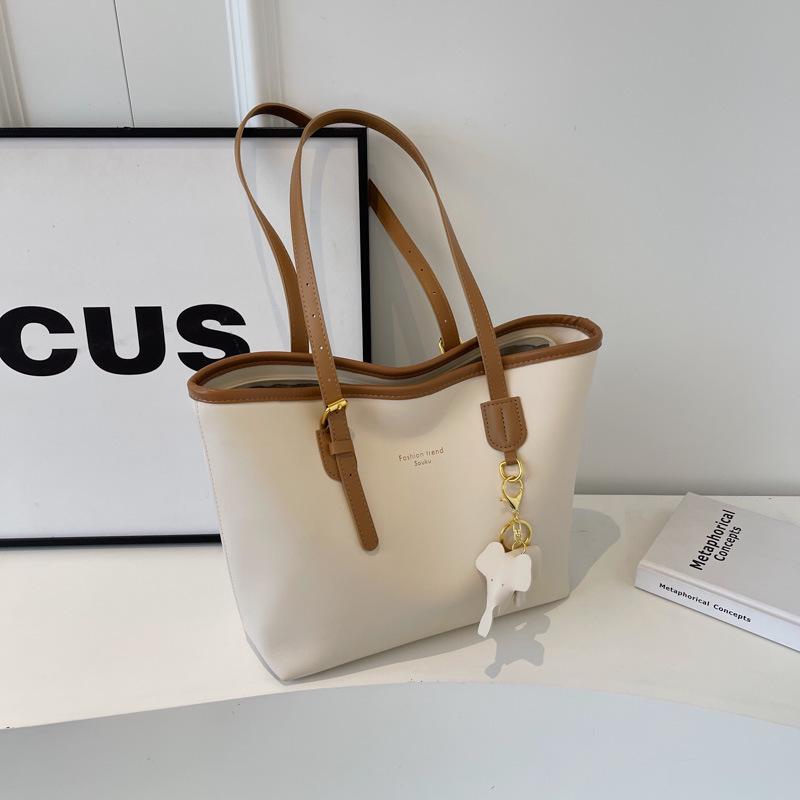 

High-Capacity Fashion Tote Bag - Versatile Casual Shoulder Bag for Travel грязно-белый