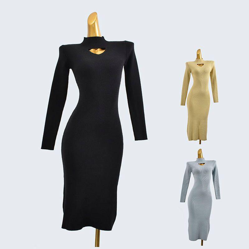Half Turtleneck Fall and Winter Dress Fancy Package Hip Soft Glutinous Stylish Inner Wear Base Silm Knitted Sweater Dress