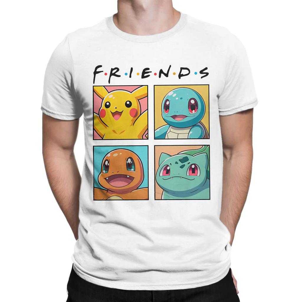 Pokémon T-shirt voor heren, puur katoen, casual T-shirt met ronde hals en korte mouwen, zomerse sportkleding, casual top met korte mouwen.