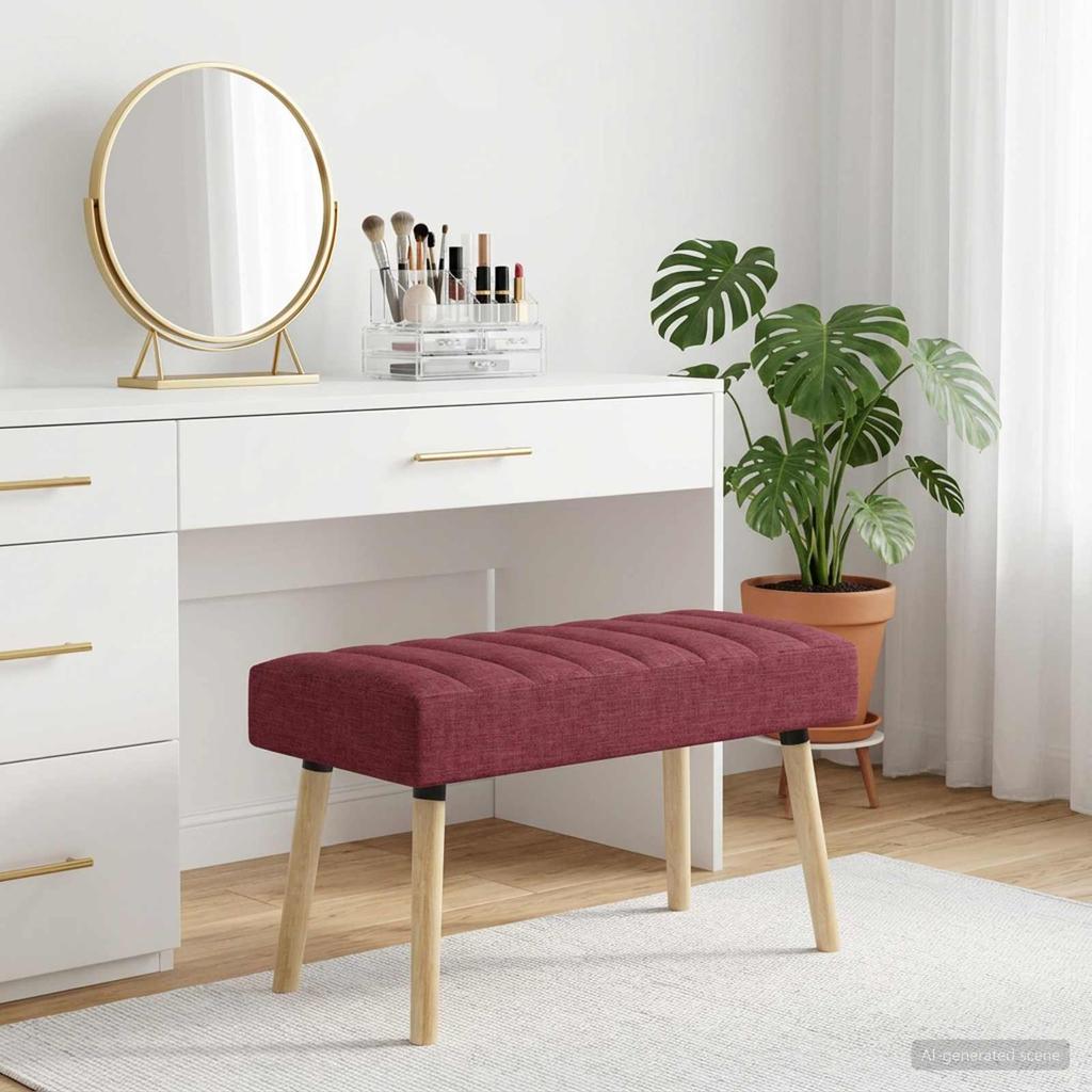 Channel Tufted Bench Wine Red 80 x 40 x 46 cm Fabric