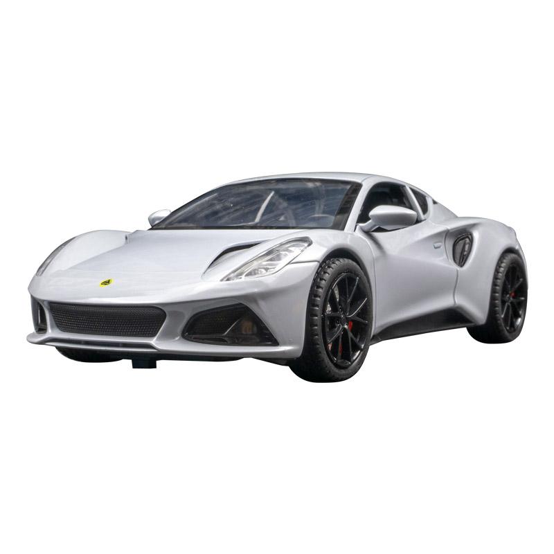 

1:24 Lotus sports car alloy car model ornament collection, door can be opened, children s sound and light toy car gift серый