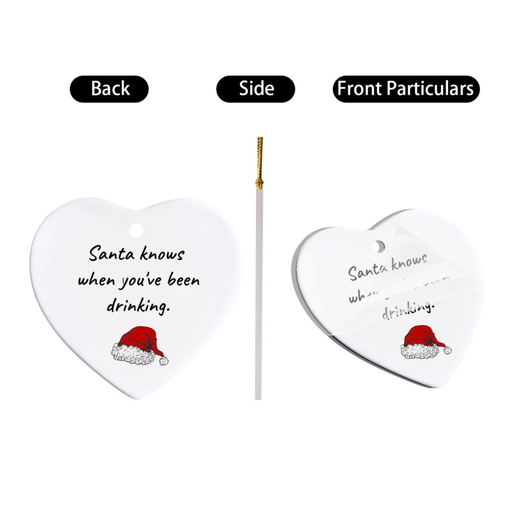 Christmas Funny Heart Shaped Ornament,Christmas Funny Offensive Bauble-Rude Baubles, Christmas Ornament For Home Decor, Novelty Gag Gifts For Adult