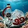 Kraken Tentacle Glass Decanter Vivid Red Unique Sea Creature Design Whiskey Vodka Bottle Home Bar Decorative Alcohol Contai