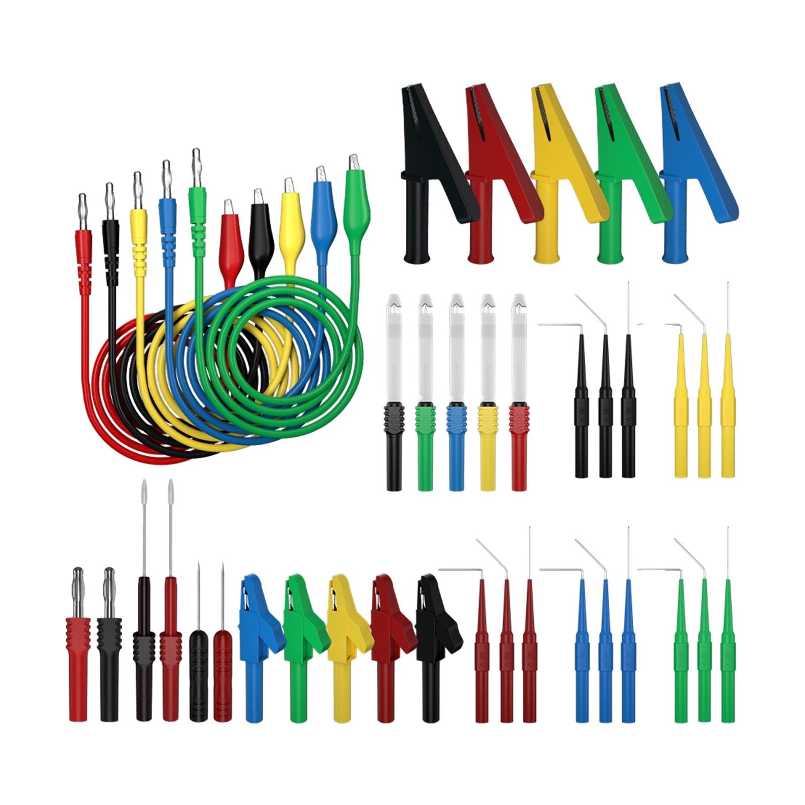 

Complete 41pcs Insulated Test Clip Set Multipurpose Electrical Test For Multimeter Oscilloscope Automotive Maintenance 1