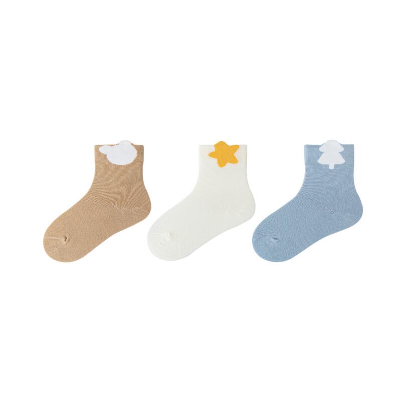 Minibala Lot de 3 Paires de Chaussettes Mi-hauts Douces en Coton pour Bébé