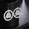 Dawapara Nordic Valknut Earrings Odin Symbol Runes Circle Pendant Stainless Steel Jewelry New Year Gift