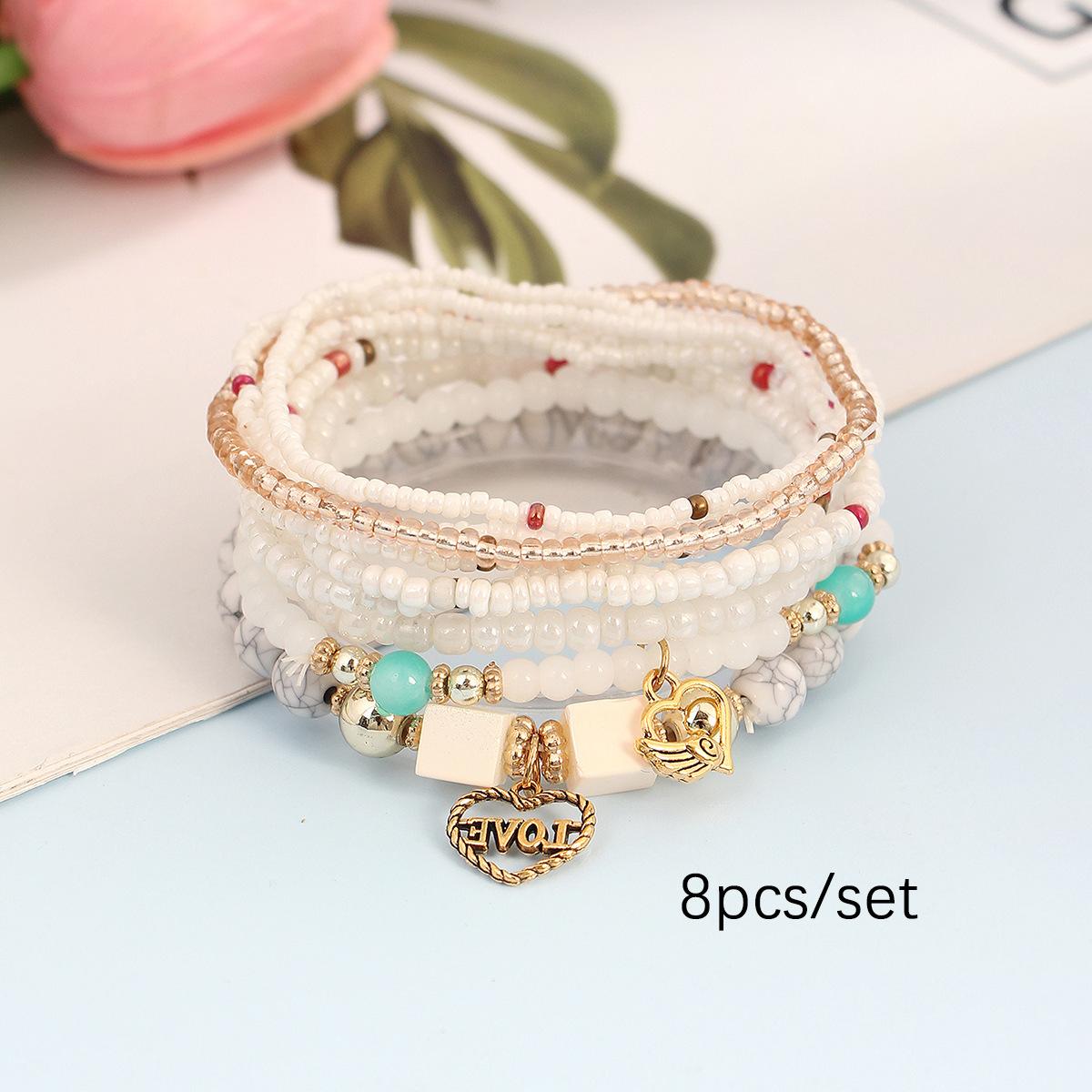 

JYL TS Bracelet Friendship Set Style Strengthens Bonds And Shared Joy white one иллюстрированные кармин
