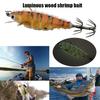 7.5CM/6G Bionic Shrimp Lure with Squid Hook Glow-in-the-dark Realistic Artificial Bait Saltwater Freshwater Bass Walleye Trout Fishing Accessories