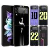 FootBall Number Phone Cover For Samsung Galaxy Z Flip 4 Case Black For Samsung Z Flip 3 Hard PC Luxury Foldable Shell Fundas Bag