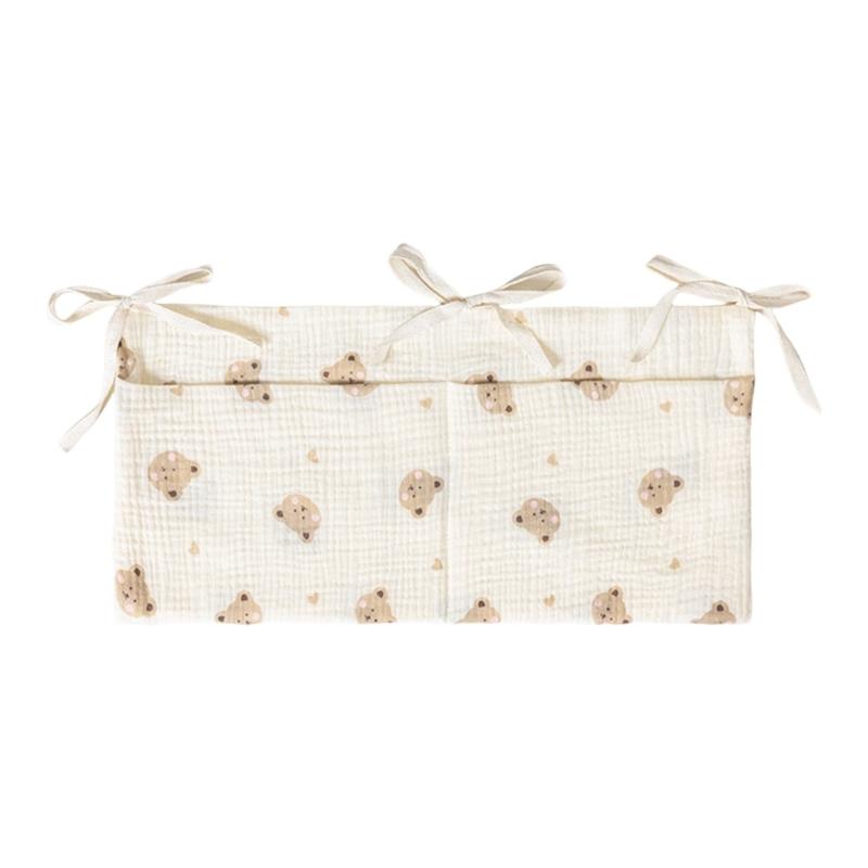 

Double Layer Cotton Bedside Hanging Storage Bag for Infant Cribs High Chairs Beach Chairs Dorm Bed Easy Installation